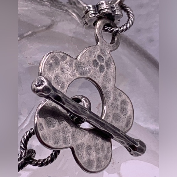 Silpada Vintage Sterling Oxidized Modernist Flower Link Bracelet - Picture 7 of 13